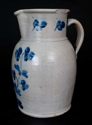 Two-Gallon Baltimore, MD Stoneware Pitcher with Cobalt Clover Decoration