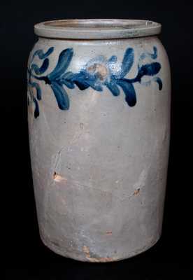 Rare Stoneware Jar with Brushed and Incised Tulip Decoration, Baltimore, circa 1840