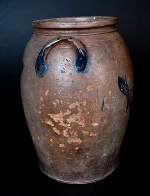 James River Virginia Stoneware Jar with Cobalt Tulip Decoration