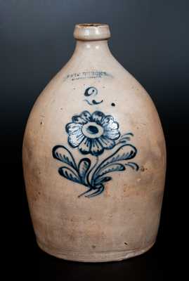 JOHN BURGER / ROCHESTER Stoneware Jug with Detailed Floral Decoration