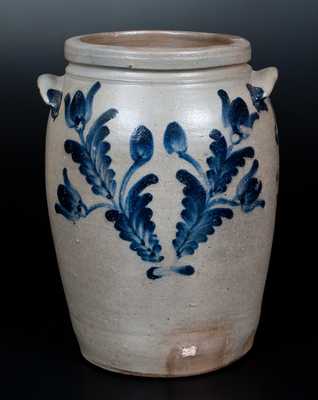 Very Rare Baltimore Stoneware Jar w/ Horse Head and Eye Decorations, c1850