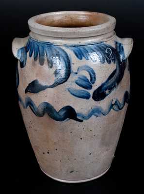 Stoneware Jar with Hanging Tulip Decoration, Baltimore, circa 1835