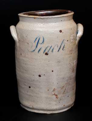 Stoneware Peach Preserve Jar, probably Crolius Family, New York City