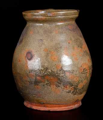 Glazed New England Redware Stew Pot, circa 1820-40