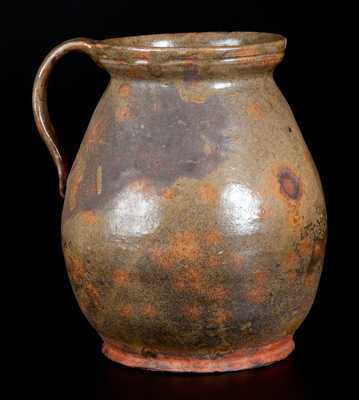 Glazed New England Redware Stew Pot, circa 1820-40