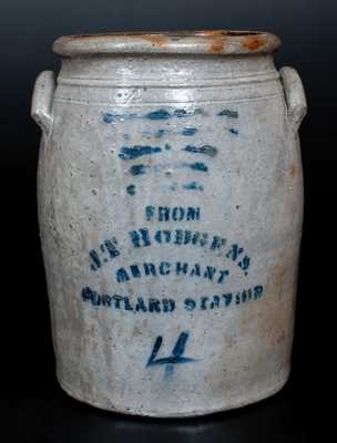 J. T. HODGENS / MERCHANT / PORTLAND STATION Western PA Stoneware Canner