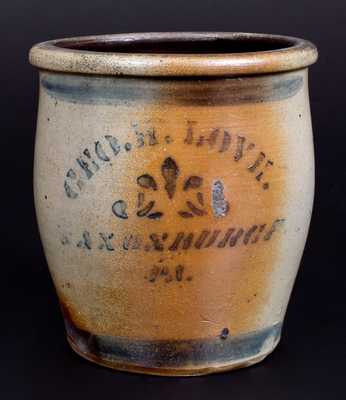 Scarce One-Gallon Canonsburg, PA Stoneware Advertising Jar, Western PA origin, circa 1875