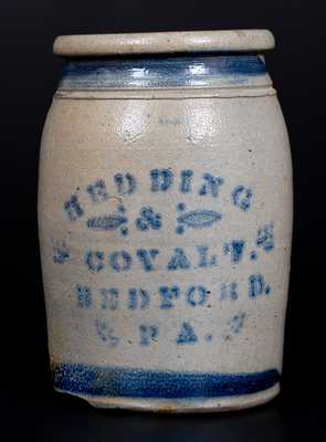Scarce BEDFORD, PA Stoneware Stenciled Advertising Jar