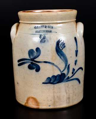2 Gal. C. HART & SON / SHERBURNE Stoneware Jar with Floral Decoration