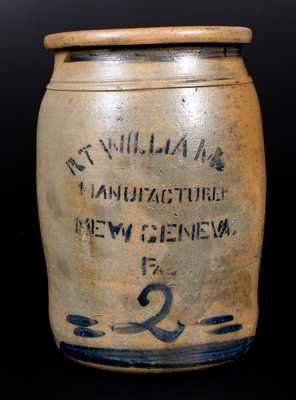 R. T. WILLIAMS / NEW GENEVA, PA Stoneware Jar