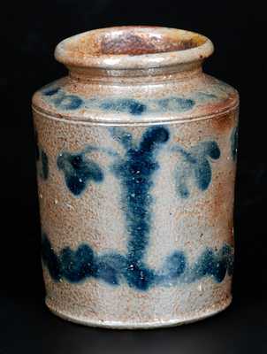 Rare One-Quart Stoneware Jar with Profuse Brushed Decoration att. Branch Green, Philadelphia, PA, circa 1820