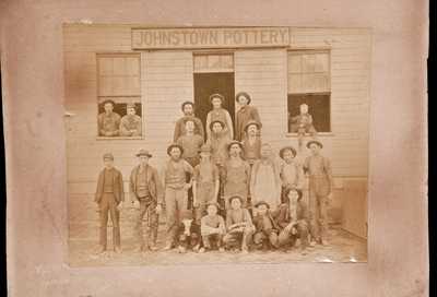 Extremely Rare Photograph Depicting Swank s Johnstown Pottery, circa 1885