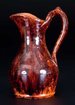 Rare and Fine JOHN BELL / WAYNESBORO Lead-and-Manganese-Glazed Redware Pitcher