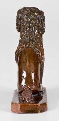 Unusual Copper-Glazed Pennsylvania Redware Figure of a Dog