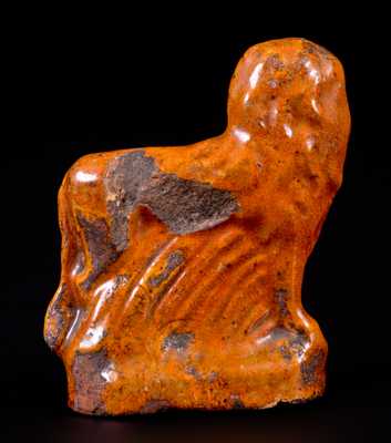 Glazed Redware Figure of a Lion with Lamb, probably Pennsylvania origin, c1850-80