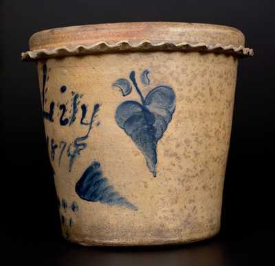 Very Rare Presentation Stoneware Flowerpot, Inscribed 