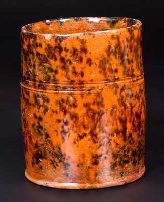 Redware Mug with Sponged Manganese Decoration