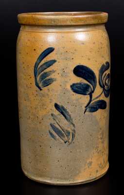 2 Gal. Stoneware Jar with Brushed Tulip Decoration, Western PA, circa 1860