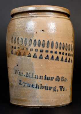 Wm. Kinnier & Co. / Lynchburg, Va Stoneware Jar w/ Stenciled Decoration att. A. P. Donaghho