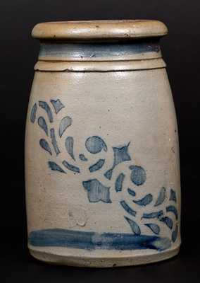 Western PA Stoneware Canning Jar with Stenciled Decoration