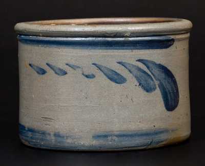 Western PA Stoneware Butter Crock with Brushed Swag Decoration