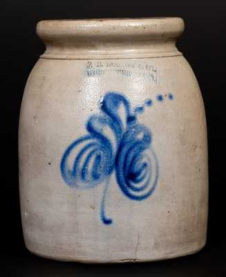 F. B. NORTON & CO. / WORCESTER, MASS Stoneware Jar with Floral Decoration