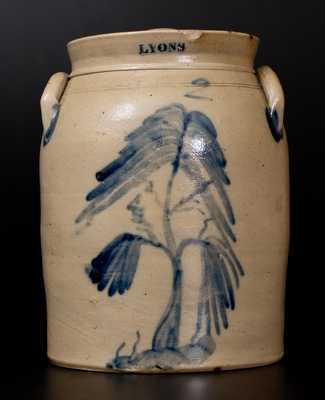 2 Gal. LYONS Stoneware Lidded Jar with Fine Tree Decoration