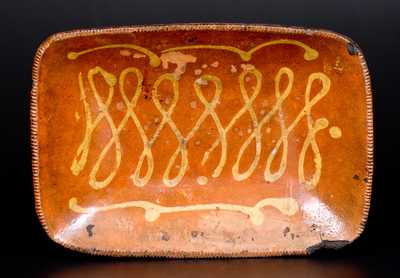 Slip-Decorated Redware Loaf Dish, possibly Connecticut