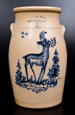 Very Rare OTTMAN BROS & CO / FORT EDWARD, NY Stoneware Deer Churn