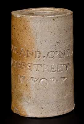 Rare Thomas Commeraw Stoneware Oyster Jar, G. W. & CO. / WARTER STREET / N. YORK