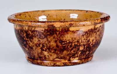 Rare JOHN BELL / WAYNESBORO Small Redware Bowl w/ Sponged Manganese Decoration