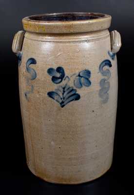Extremely Rare Four-Gallon WM. HARE / WILMINGTON, DEL Stoneware Jar w/ Floral Design
