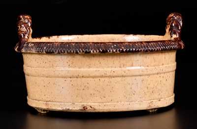 Outstanding Glazed JOHN BELL (Waynesboro, PA) Redware Butter Tub