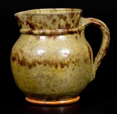 Glazed Redware Pitcher, American, early to mid 19th century