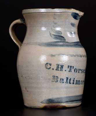 Rare C. H. TORSCH & CO / BALTIMORE Stoneware Advertising Pitcher by A. P. Donaghho