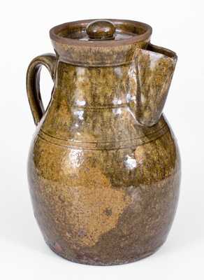 Scarce Crawford County, GA Stoneware Coffee Pot with Vibrant Alkaline Glaze