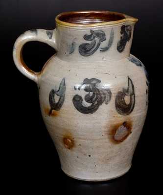 2 Gal. Stoneware Pitcher with Profuse Cobalt Decoration
