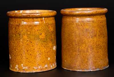 Lot of Two: Galena, IL Glazed Redware Jars