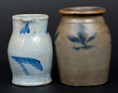 Lot of Two: PA Stoneware Vessels incl. Thomas Haig, Philadelphia, Pitcher and Beaver, PA Jar