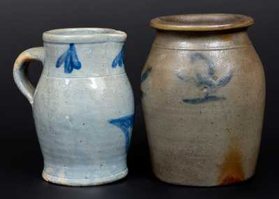 Lot of Two: PA Stoneware Vessels incl. Thomas Haig, Philadelphia, Pitcher and Beaver, PA Jar