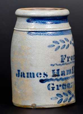 Small-Sized Stoneware Canning Jar, Stenciled 