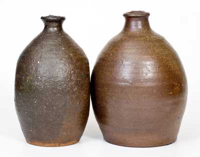 Lot of Two: Catawba Valley, NC Stoneware Jugs, probably J. W. Carpenter, late 19th century