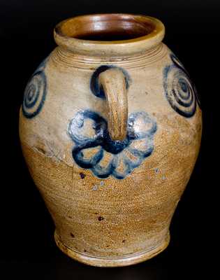 2 Gal. Stoneware Jar with Watchspring Decoration, Manhattan or New Jersey Origin, 18th century