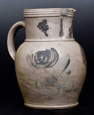 1/2 Gal. Stoneware Pitcher with Floral Decoration, Huntingdon County, PA, circa 1850