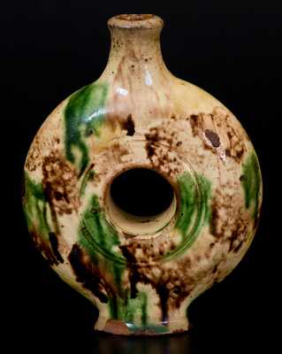 Moravian Redware Ring Bottle, Salem, NC, circa 1800