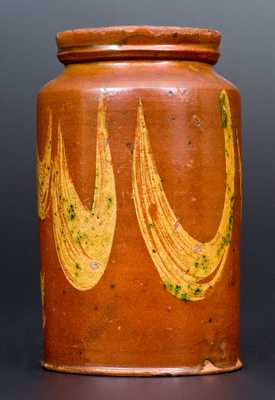 Redware Jar w/ Copper Slip Decoration, att. Nathaniel Seymour, West Hartford, CT