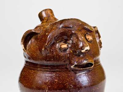 Extremely Rare Stoneware Face Harvest Jug, Alabama, fourth-quarter 19th century
