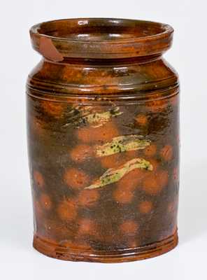 Slip-Decorated Redware Jar, possibly Nathaniel Seymour, West Hartford, CT, c1800-30