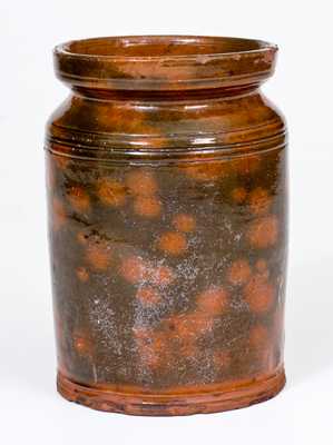 Slip-Decorated Redware Jar, possibly Nathaniel Seymour, West Hartford, CT, c1800-30