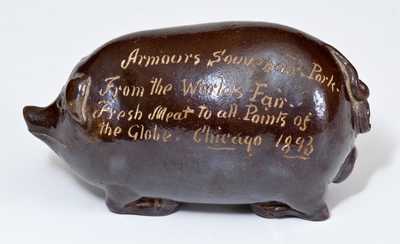 Anna Pottery Stoneware Armours Souvenair Pork Pig Flask